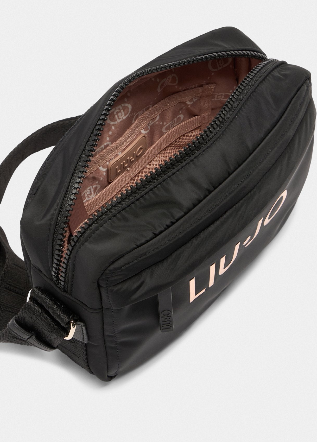 LIU JO Borsa a tracolla in nylon con logo metallico TF5083