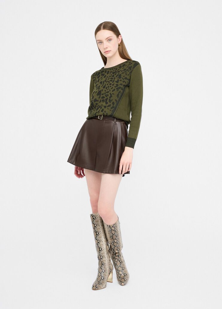 LIU JO Maglia girocollo intarsi animalier Verde