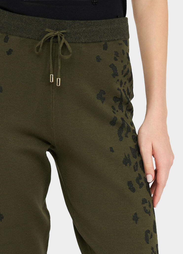 LIU JO Pantaloni in maglia con bande laterali animalier