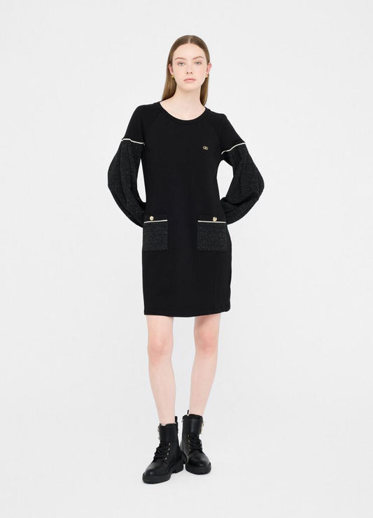 LIU JO Abito in felpa con maniche lunghe a palloncino lurex