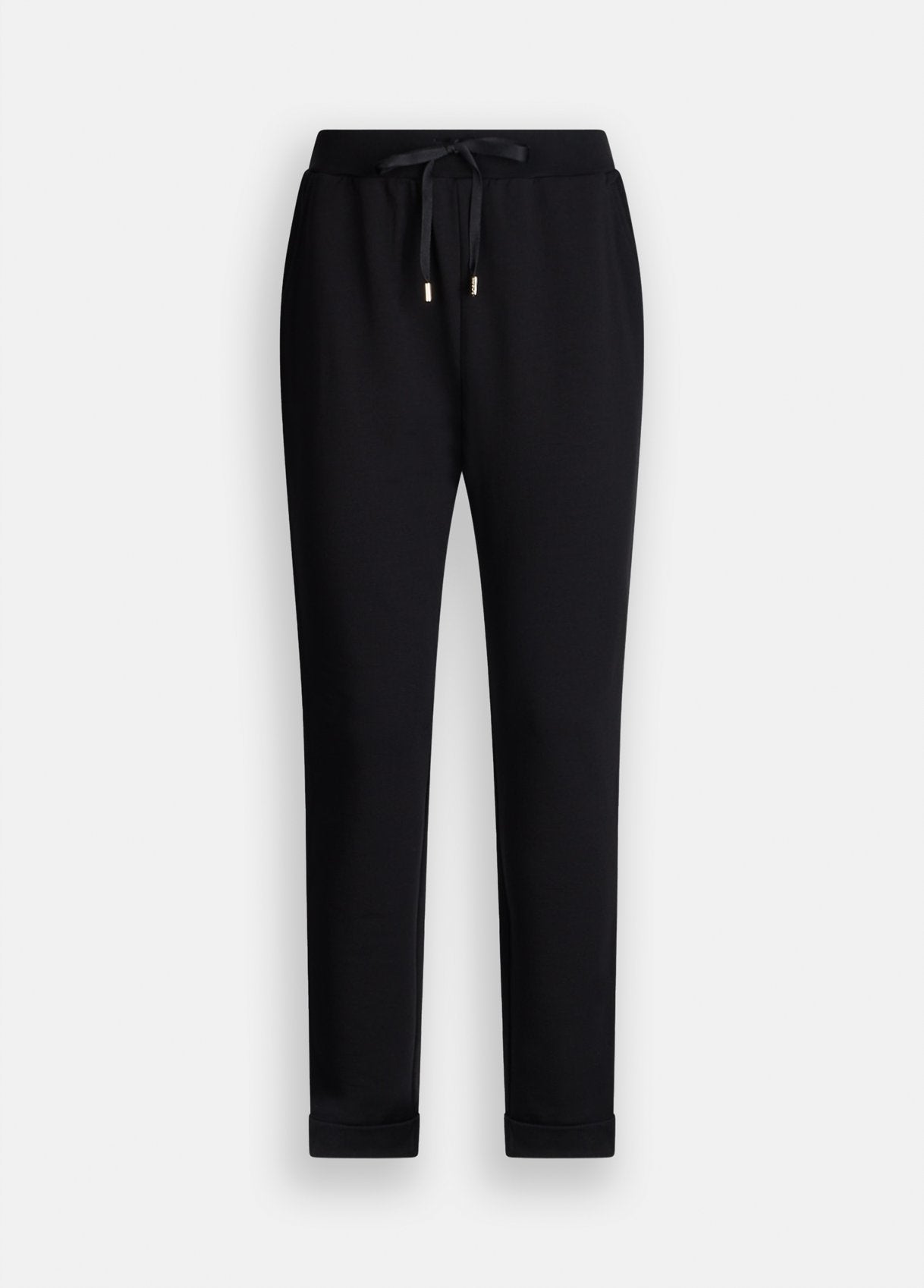LIU JO Pantaloni in jersey neri con coulisse al punto vita TF5297