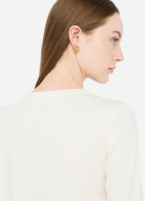 LIU JO T-Shirt maniche lunghe con maxilogo di perle frontale TF5299