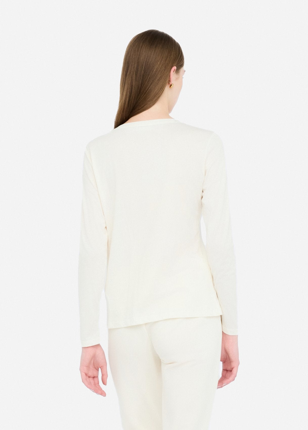 LIU JO T-Shirt maniche lunghe con maxilogo di perle frontale TF5299