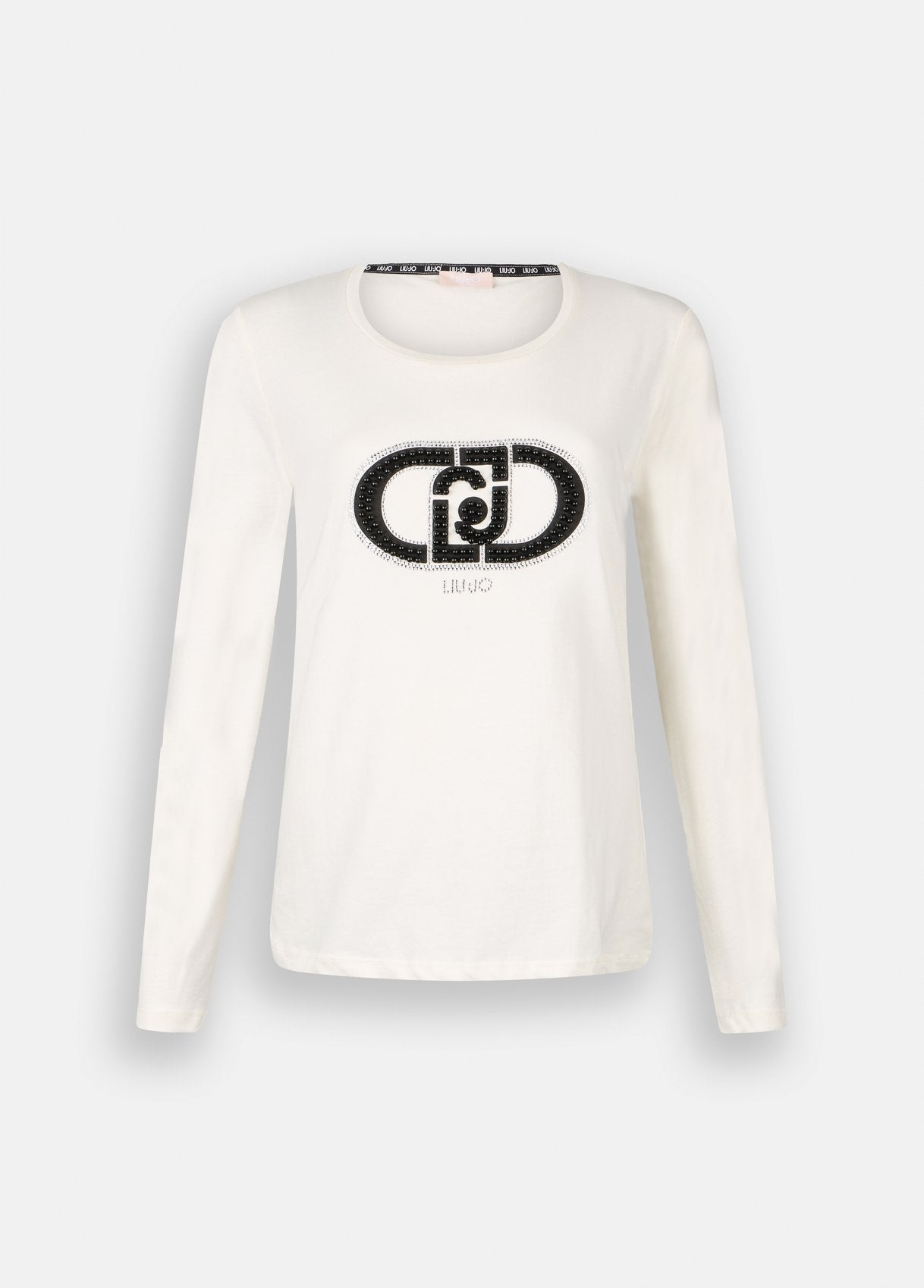 LIU JO T-Shirt maniche lunghe con maxilogo di perle frontale TF5299
