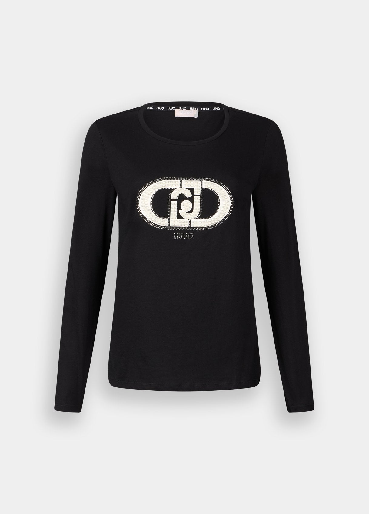 LIU JO T-Shirt maniche lunghe con maxilogo di perle frontale TF5299