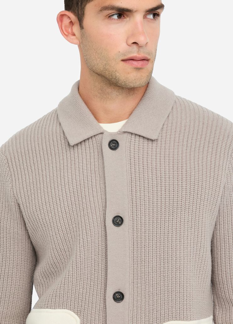 LIU JO Maglia cardigan con bottoni e tasche a toppa in contrasto