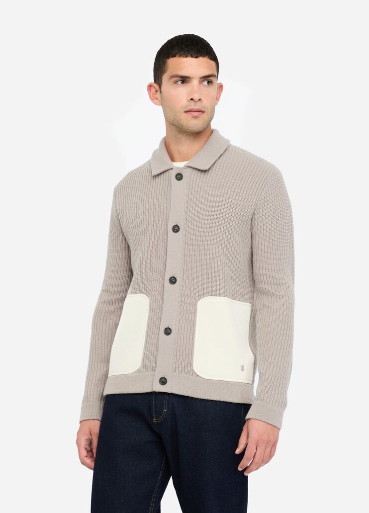 LIU JO Maglia cardigan con bottoni e tasche a toppa in contrasto