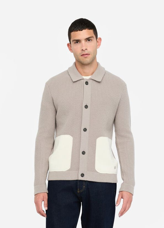 LIU JO Maglia cardigan con bottoni e tasche a toppa in contrasto