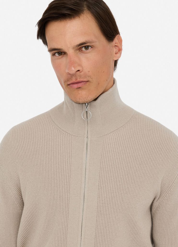 LIU JO Cardigan con zip in cashmere grigio