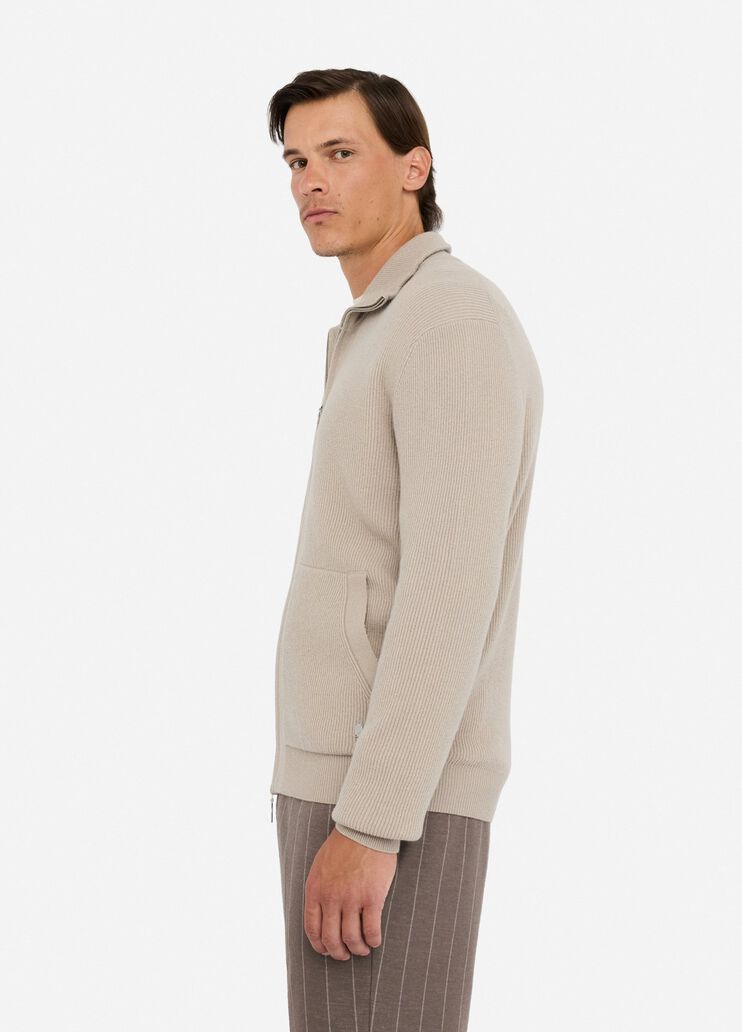 LIU JO Cardigan con zip in cashmere grigio