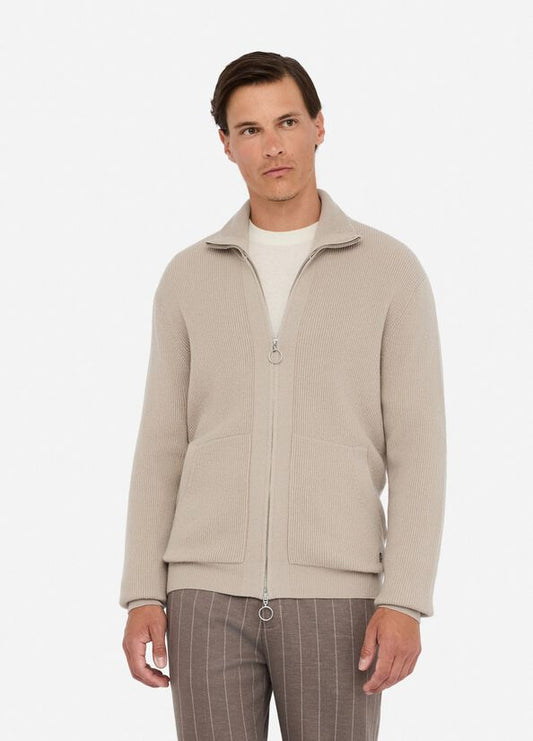 LIU JO Cardigan con zip in cashmere grigio