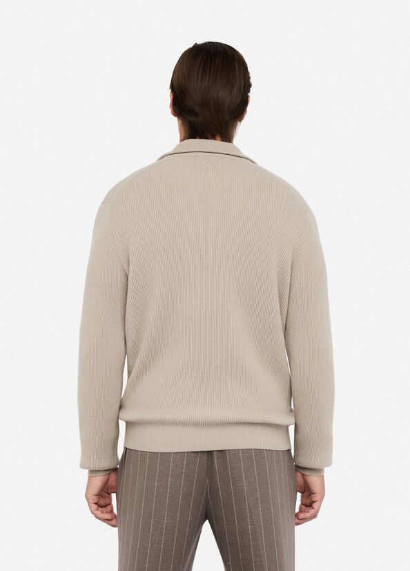 LIU JO Cardigan con zip in cashmere grigio