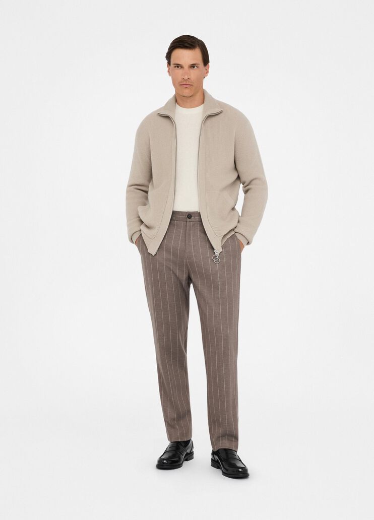 LIU JO Cardigan con zip in cashmere grigio