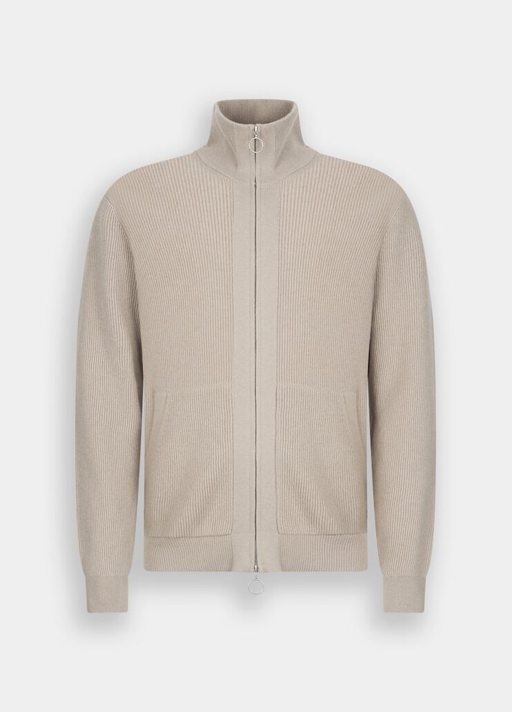 LIU JO Cardigan con zip in cashmere grigio
