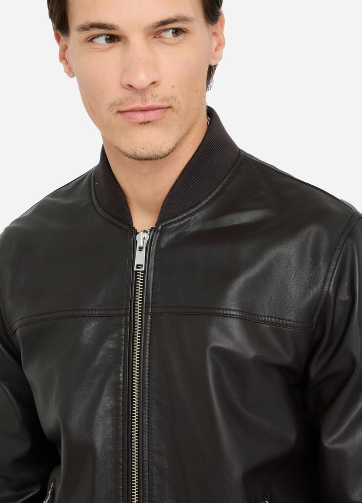 LIU JO Giubbotto in pelle color cioccolato modello bomber
