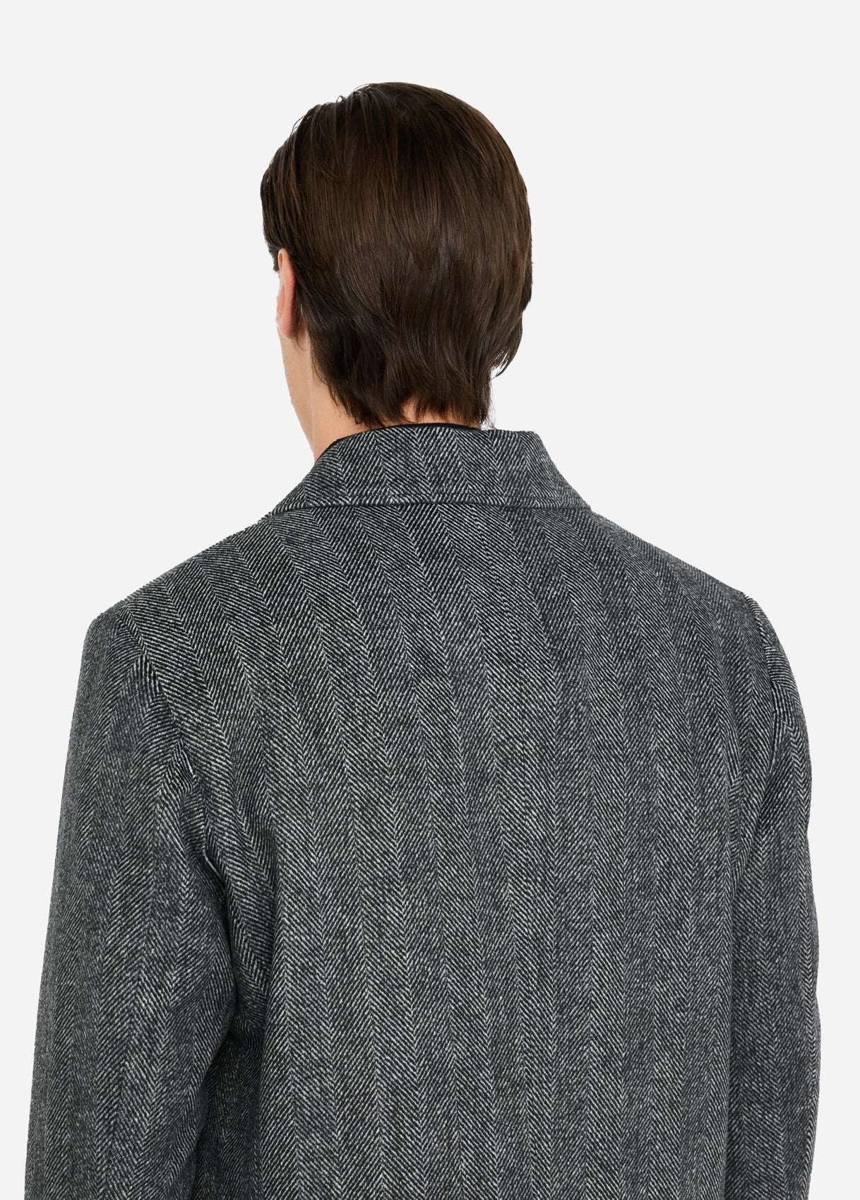 LIU JO Cappotto chevron in lana rescata nera
