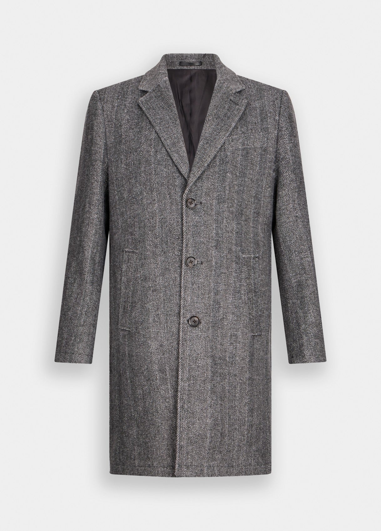 LIU JO Cappotto chevron in lana rescata nera