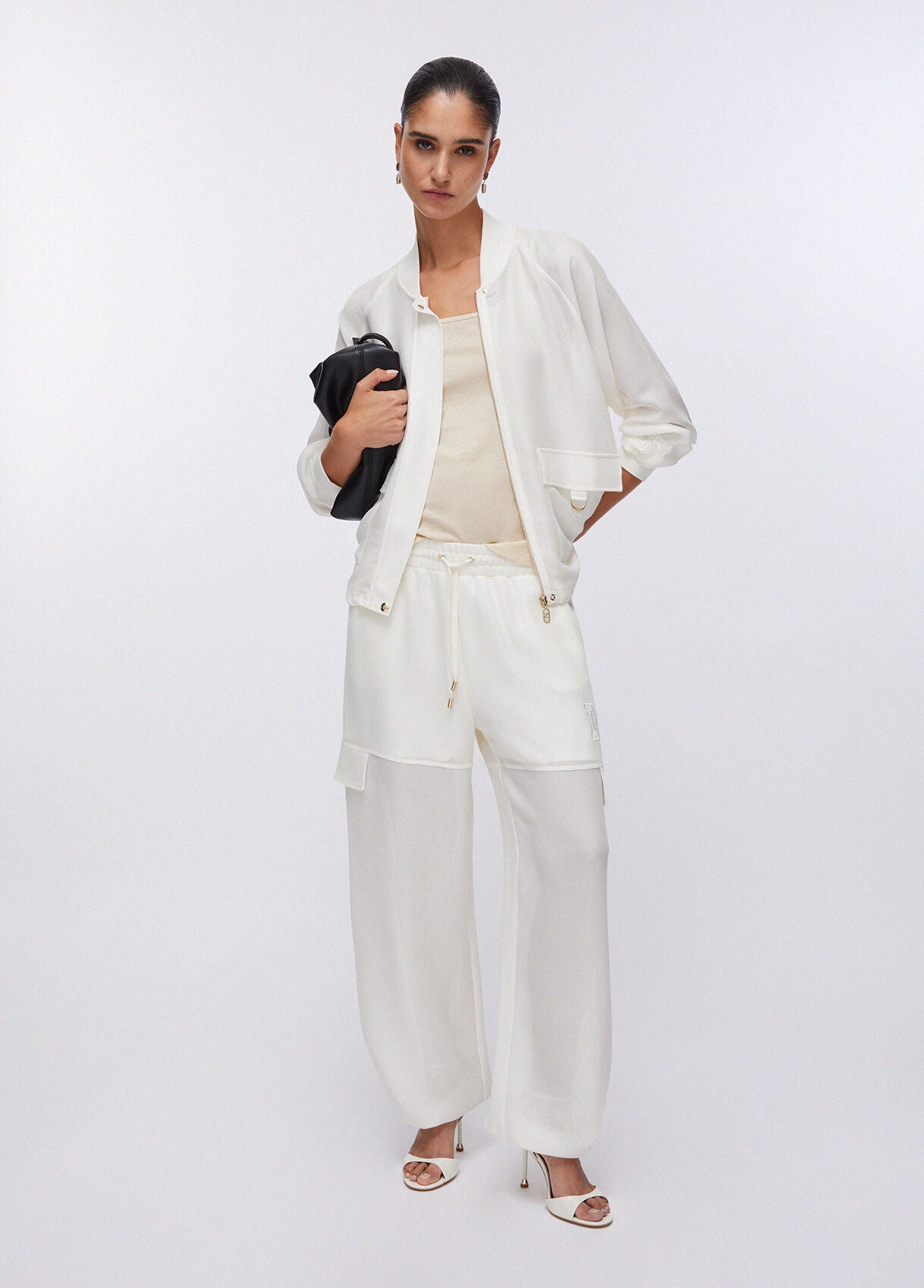 LIU JO Bomber in mesh effetto rete con chiusura bottoni