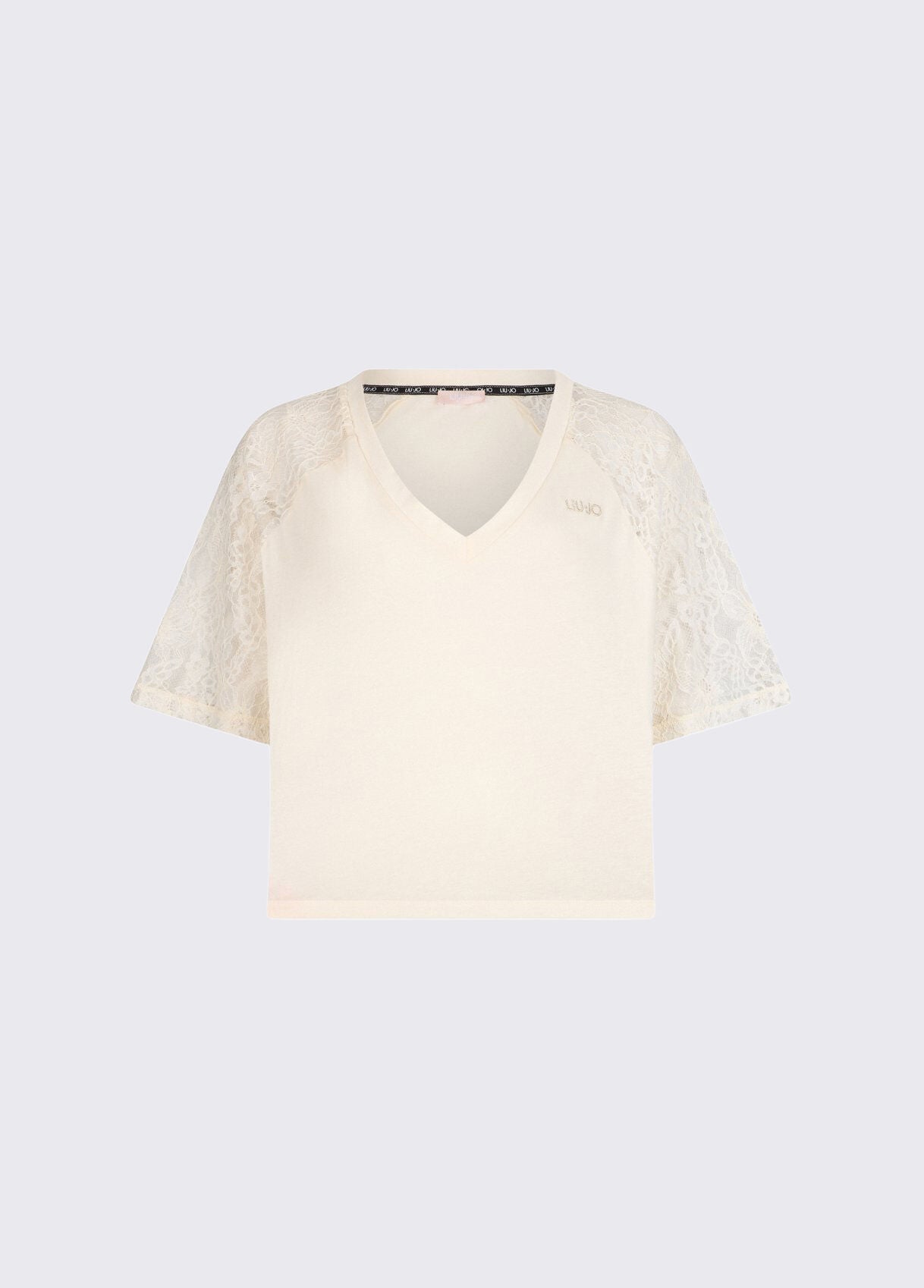 LIU JO T-shirt scollo a V con inserti in pizzo