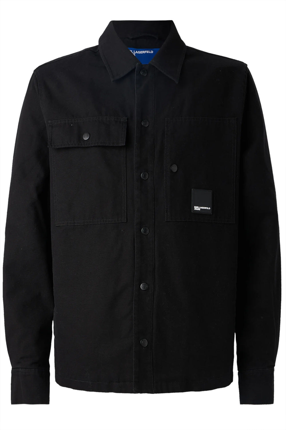 KARL LAGERFELD JEANS Giacca camicia overshirt nera in denim