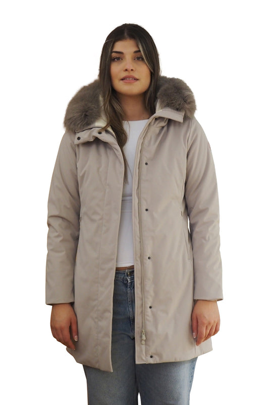 PEOPLE OF SHIBUYA Cappotto imbottito in primaloft e vera pelliccia