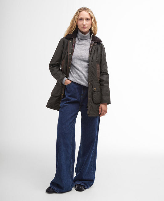 BARBOUR Giubbotto parka imbottito LADY BOWER WAX JACKET