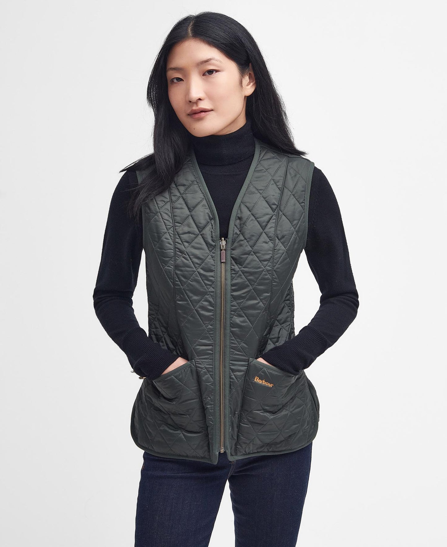 BARBOUR gilet imbottito con fodera in pile BETTY