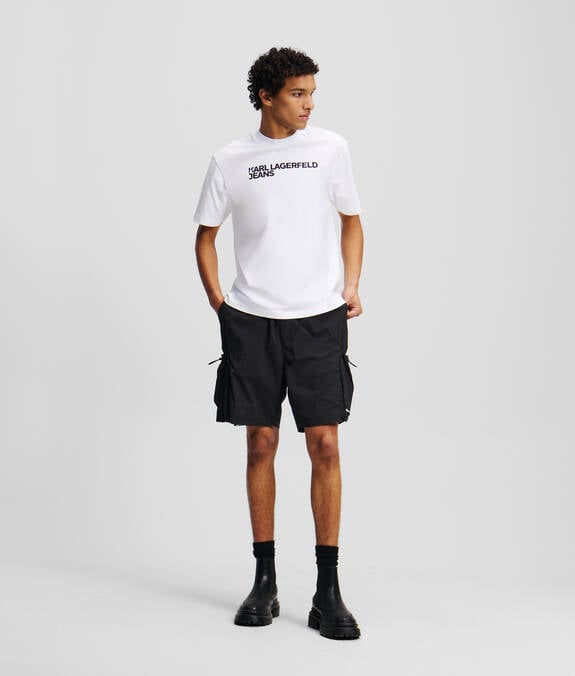 KARL LAGERFELD T-Shirt girocollo maniche corte bianca con logo frontale