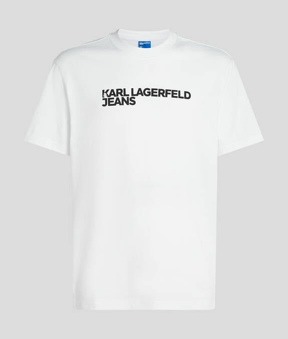 KARL LAGERFELD T-Shirt girocollo maniche corte bianca con logo frontale