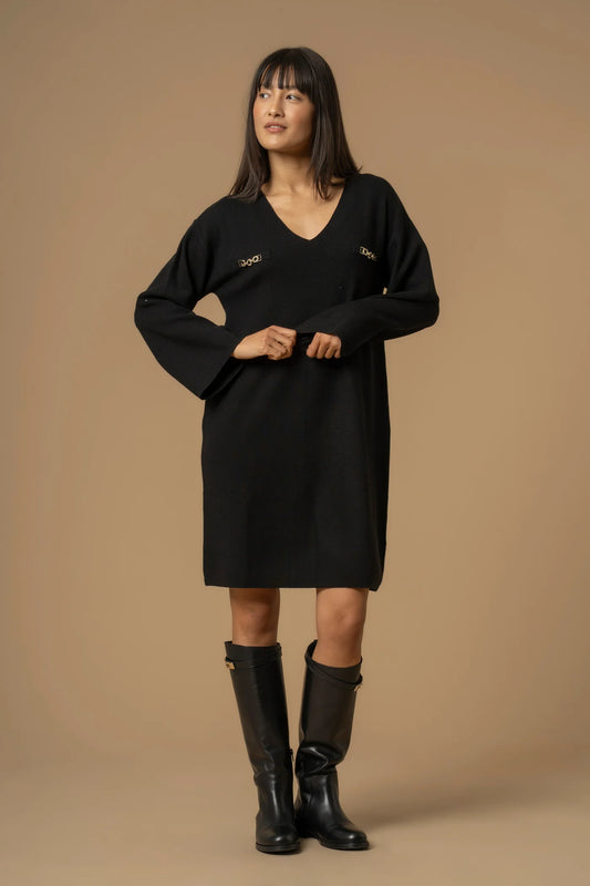 KOCCA abito con scollo V con catene IRES