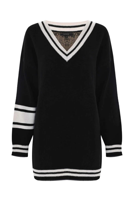 KOCCA Maglia a V con profili in contrasto PIERDARIA