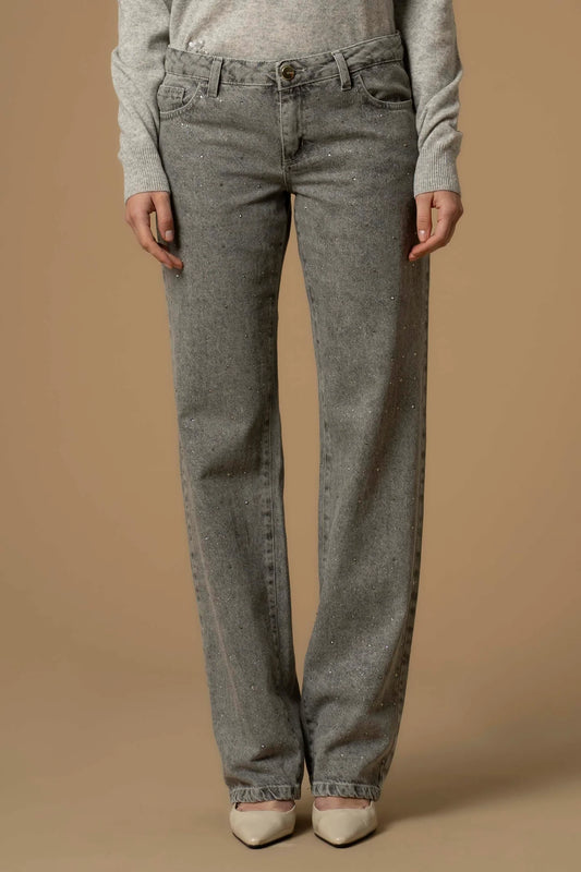 KOCCA Pantaloni in denim con strass DEMETRIA