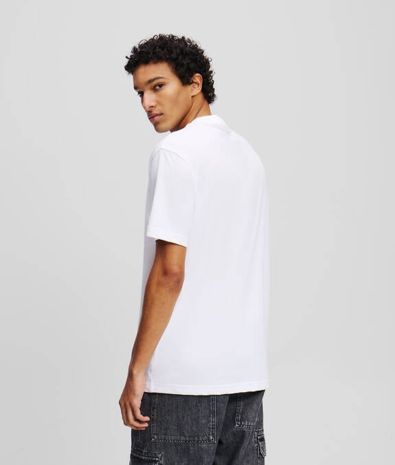 KARL LAGERFELD T-Shirt girocollo maniche corte con monogramma sul petto