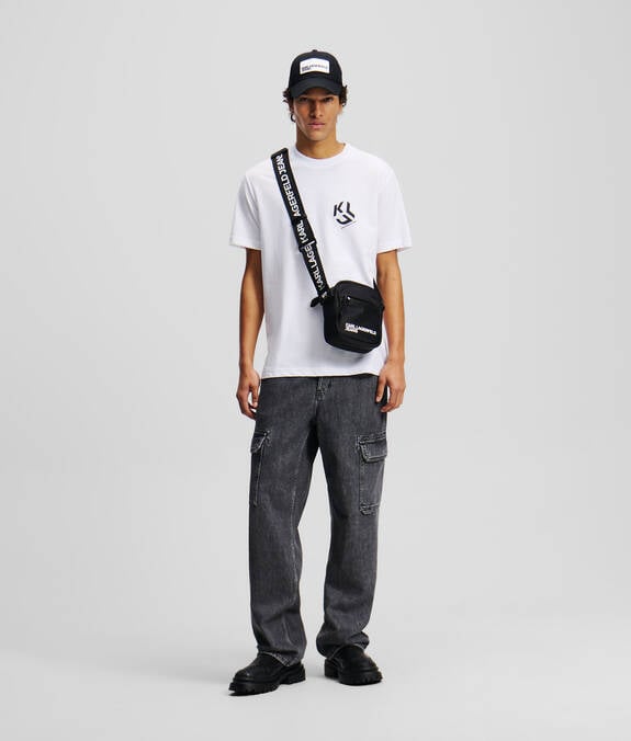 KARL LAGERFELD T-Shirt girocollo maniche corte con monogramma sul petto