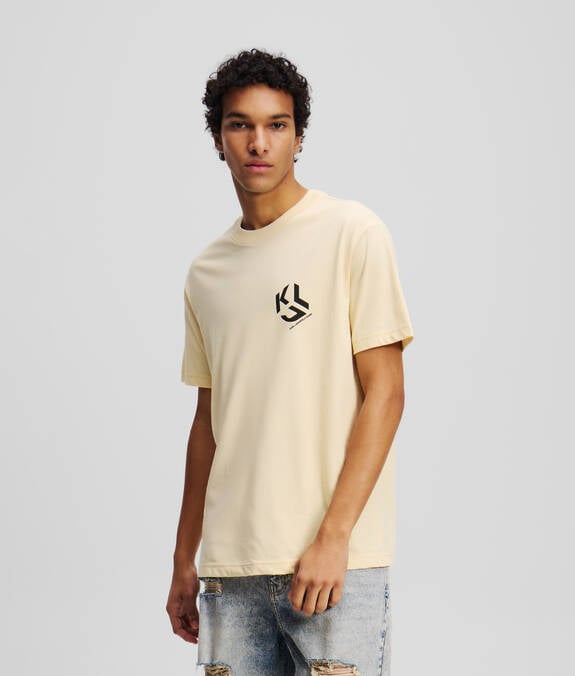 KARL LAGERFELD T-Shirt girocollo maniche corte con monogramma sul petto