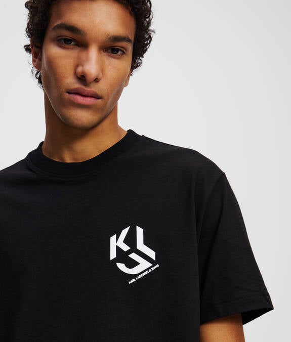 KARL LAGERFELD T-Shirt girocollo maniche corte con monogramma sul petto
