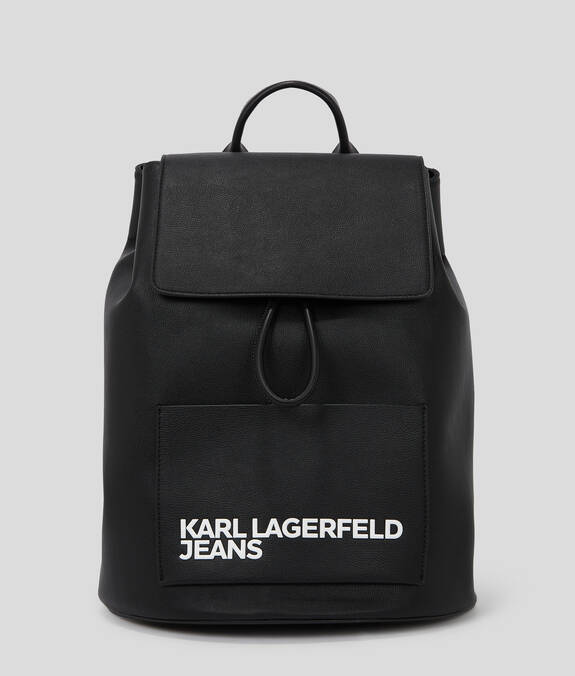 KARL LAGERFELD Zaino con patta in ecopelle modello sacca nero
