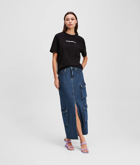 KARL LAGERFELD JEANS Maxi gonna in denim utility