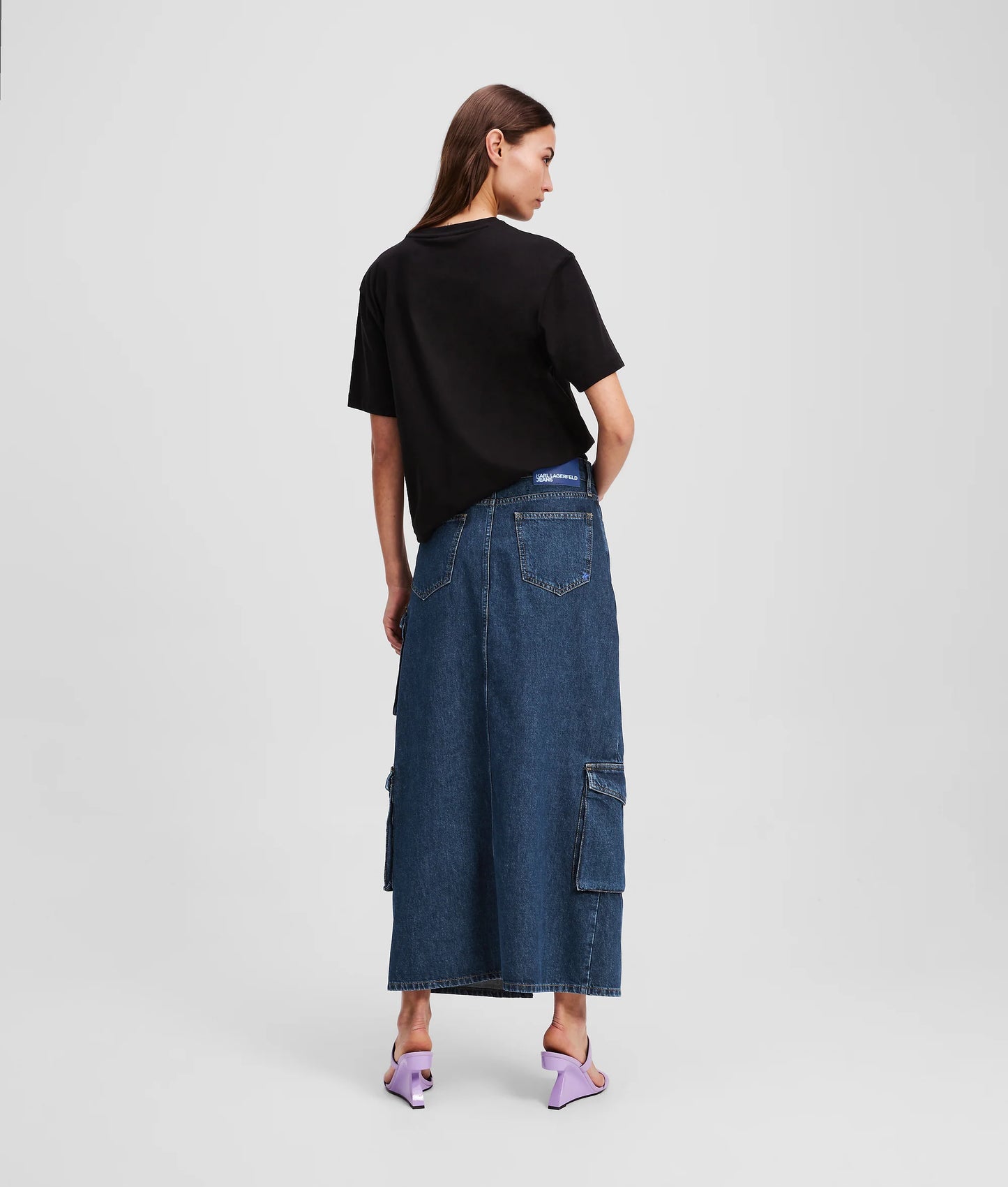 KARL LAGERFELD JEANS Maxi gonna in denim utility