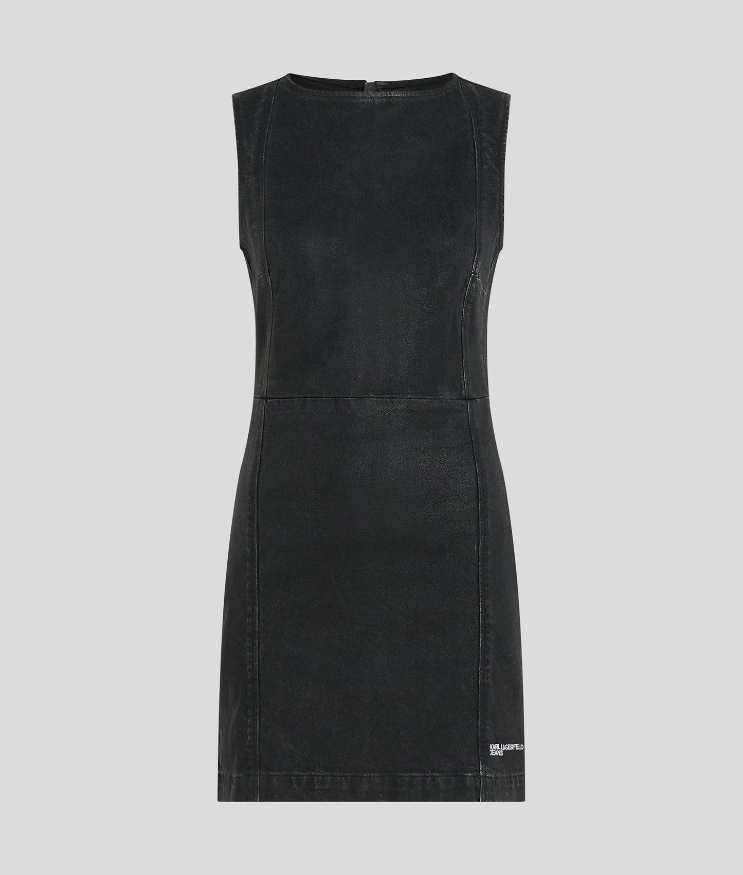 KARL LAGERFELD JEANS Abito tubino in denim verniciato nero