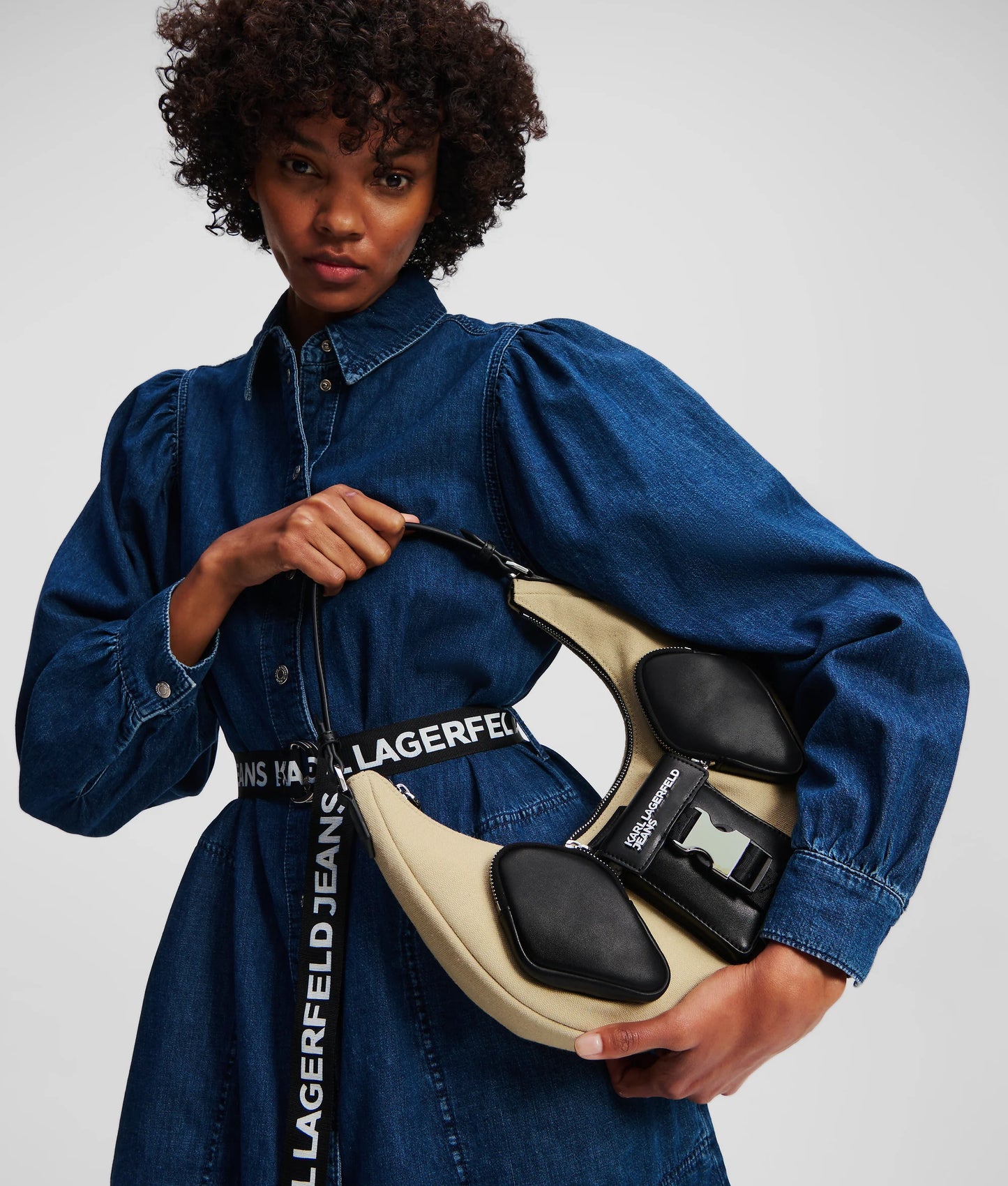 KARL LAGERFELD JEANS Borsa utility a spalla mezzaluna