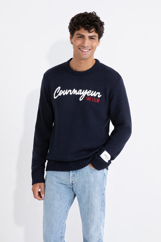 SUPERCULTURE Maglia girocollo con ricamo COURMAYEUR SKI CLUB