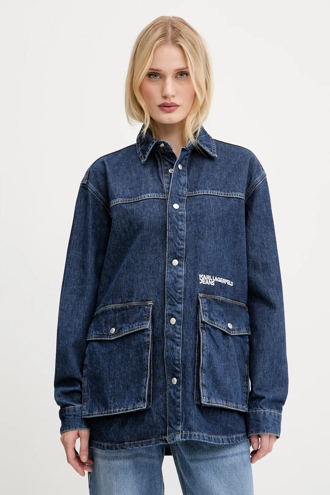 KARL LAGERFELD JEANS Giubbotto in denim vestibilità over