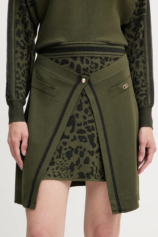 LIU JO Gonna in maglia con inserti animalier