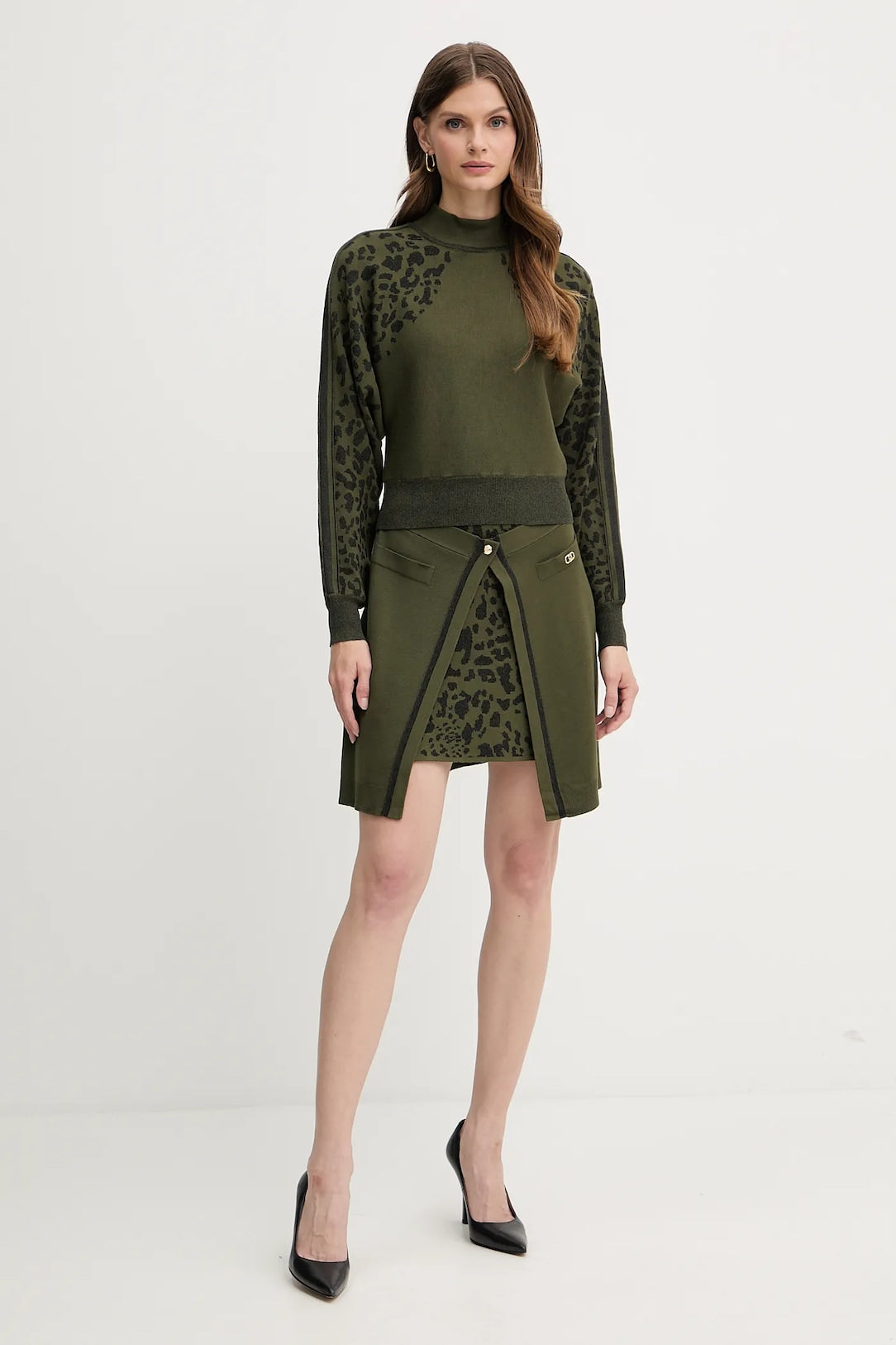 LIU JO Gonna in maglia con inserti animalier