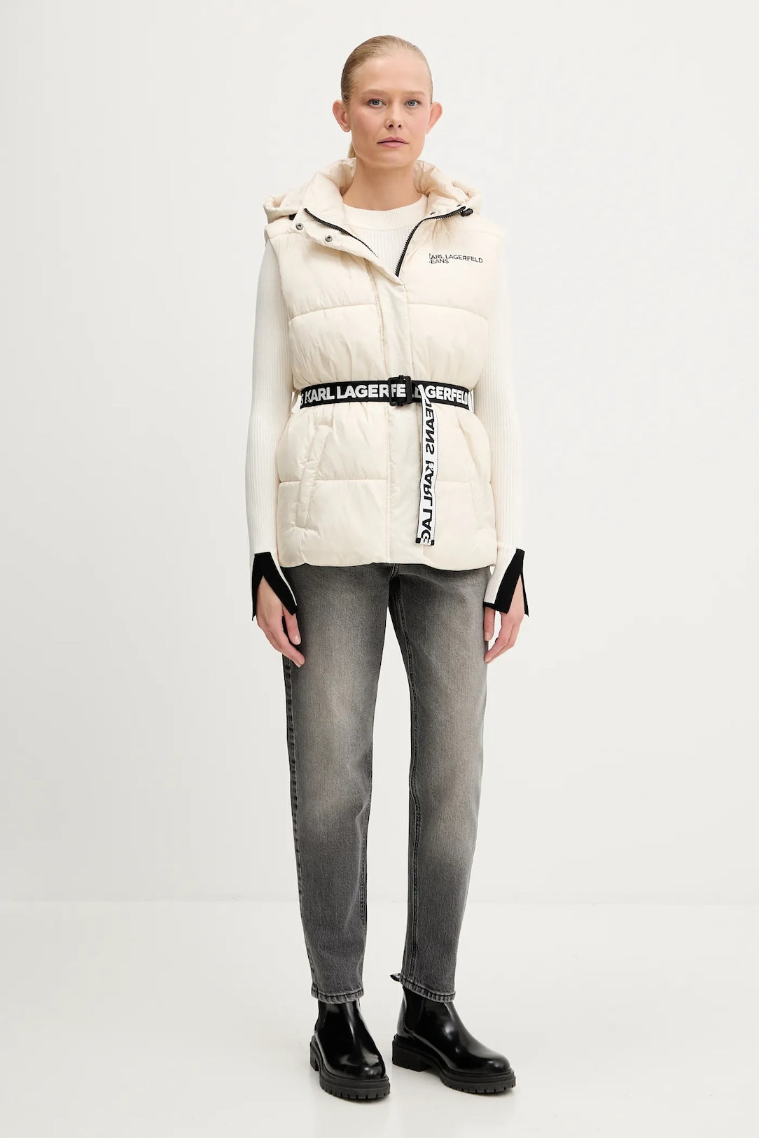 KARL LAGERFELD JEANS Denim lavaggio grigio con gamba morbida