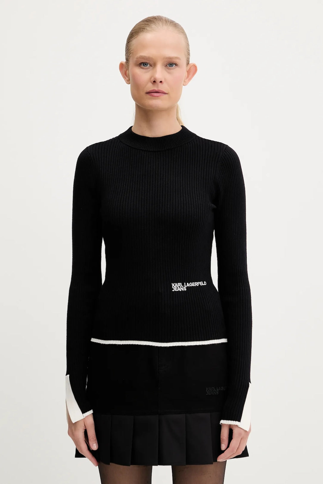 KARL LAGERFELD JEANS Maglia a costine con contrasti di colore