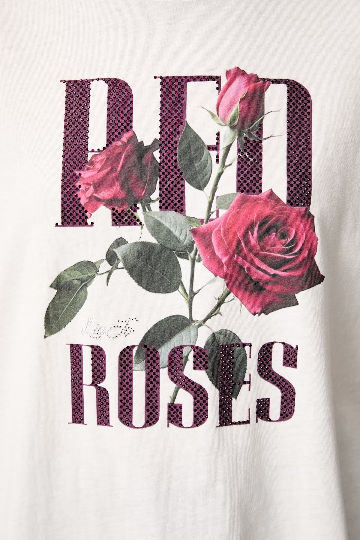 LIU JO T-Shirt girocollo con stampa frontale e strass