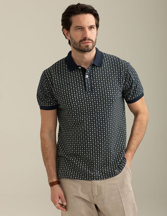 FRED MELLO Polo maniche corte uomo in fantasia jacquard