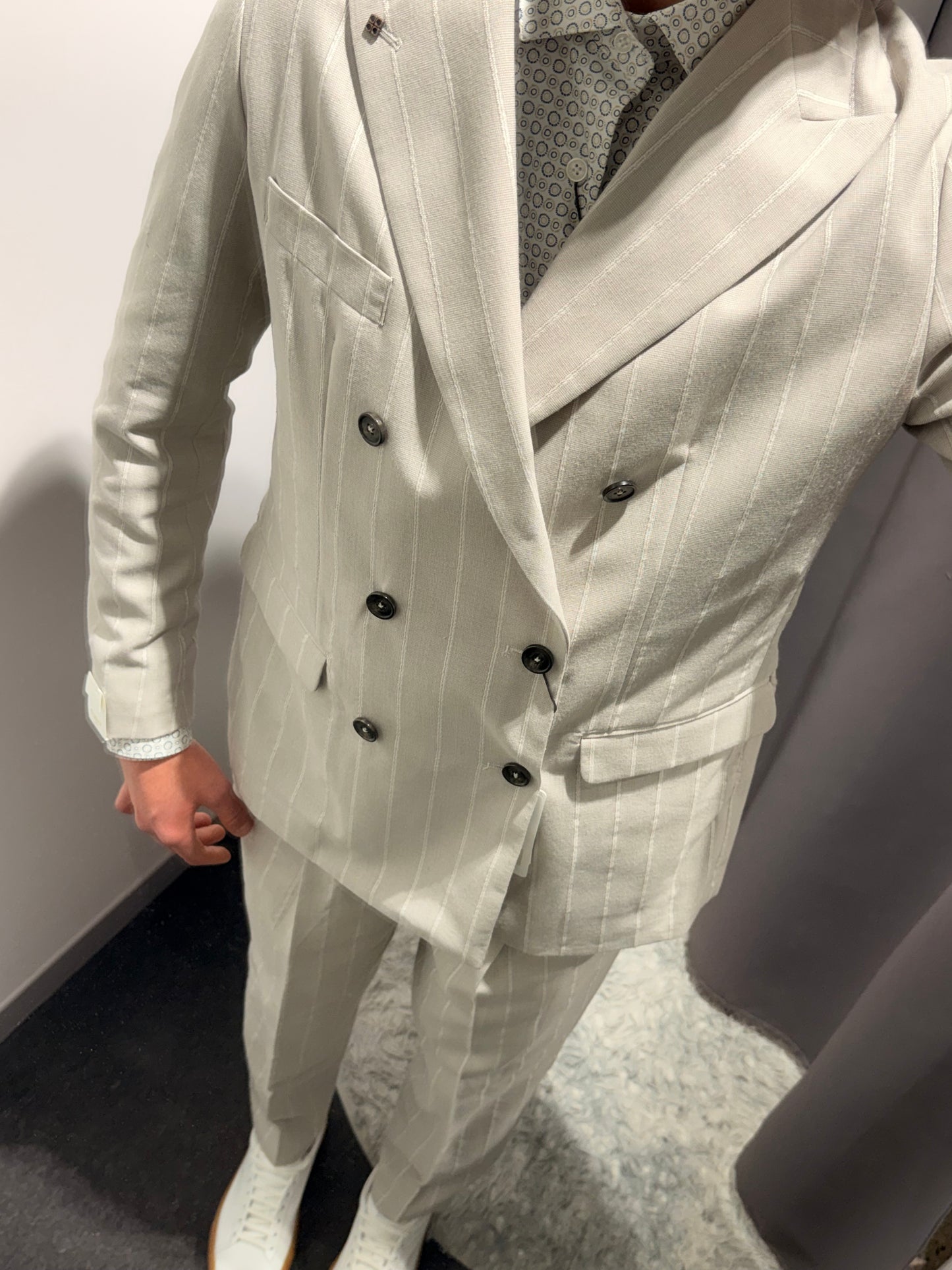 MARKUP Abito con giacca doppiopetto in misto lino